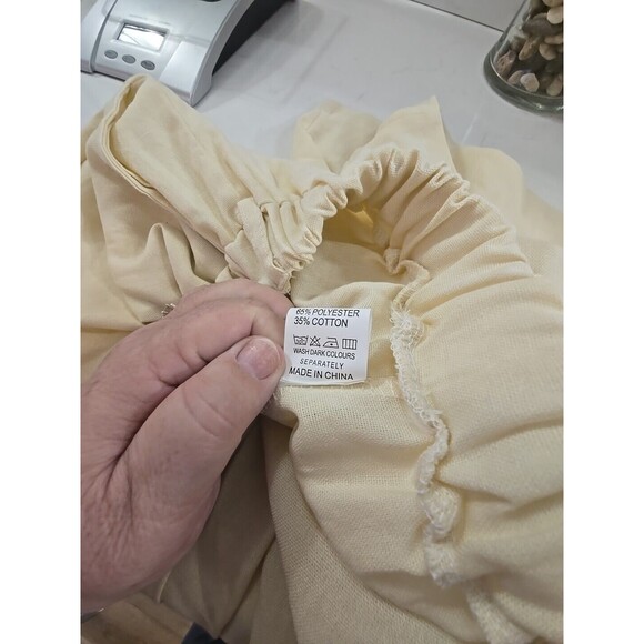 Ivory Cotton Blend Top Pants Set Womens Lg Cream Twill Long Sleeve Quiet Luxury - Picture 14 of 14